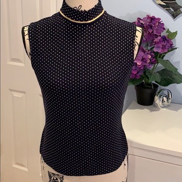 St. John Tops - St. John Santana Knit  Mock Neck Tank Small
